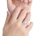 thumbnail image 5 of Halo Art Deco Solitaire Accent Pear Wedding Bridal Ring CZ 925 Sterling Silver Size 7, 5 of 6