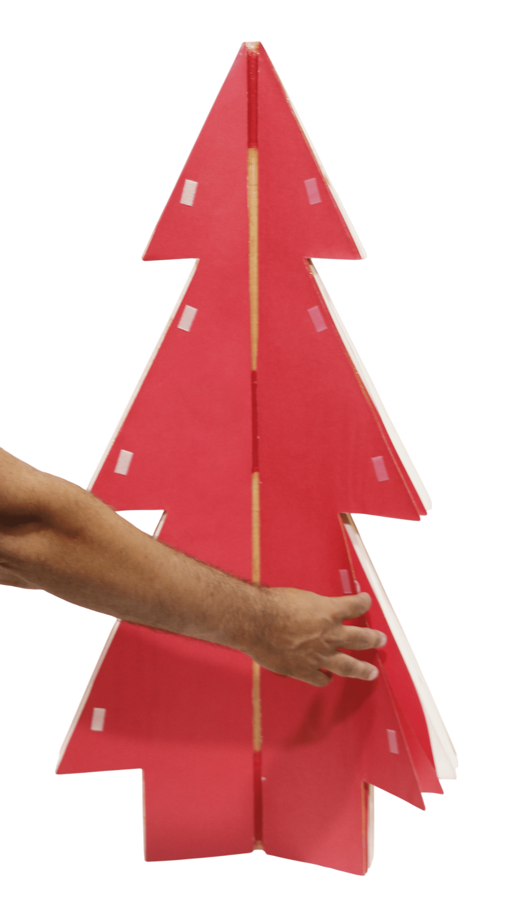 Honeycomb Paper Tree Christmas Decoration, Red and White, 35", by Holiday Time