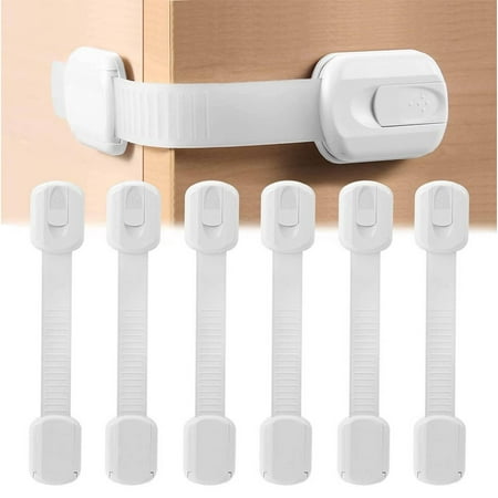 WSBArt 10 Pack Baby Safety Locks for Cabinets, Drawers, Fridge, Door, Oven, Dishwasher, Toilet & More, Child Safety Strap Locks, Adjustable, No Drilling, Easy to Install