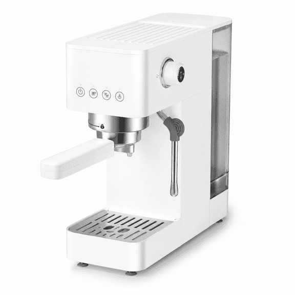 Sunmaki 20 Bar Espresso Machine with Milk Frother, Compact Espresso Coffee Maker for Home, 1350W, 51 oz Removable Water Tank, Single & Double Shot, White