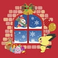 thumbnail image 2 of Men's Pokemon Christmas Window  Graphic Tee Red Heather Medium, 2 of 5
