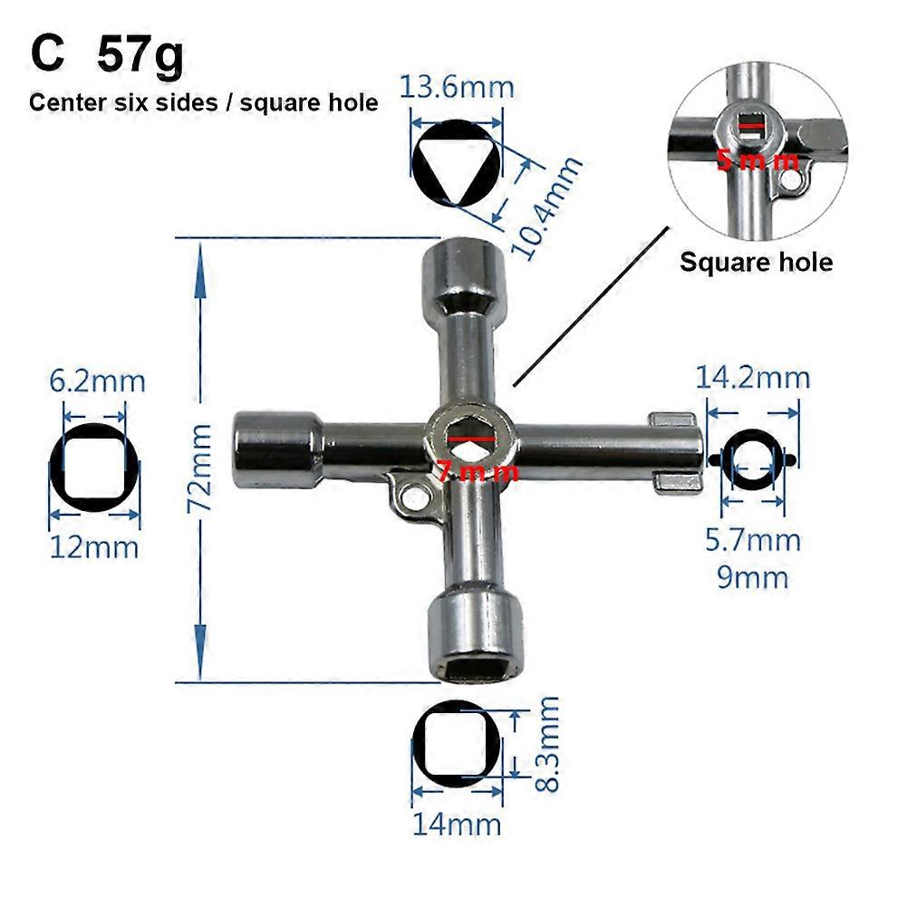 Triangular Gas Meter Entry 4-way universal triangle key for gas and electric elevator meter ...