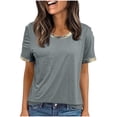 thumbnail image 3 of Aboser Short Sleeve Shirts for Women Y2K Tops Trendy Scoop Neck Basic Tees Slim Fitted Casual Tshirts Summer Going Out Top 2026, 3 of 9