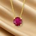 thumbnail image 3 of JeenMata 1.75 Carat Ruby - July Birthstone Solitaire Pendant Necklace in 18K Yellow Gold Plated, Female, Adult, 3 of 8
