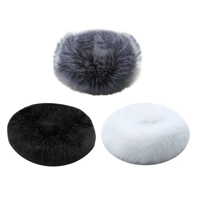 3pcs Mujer Cuello Bufanda de material cuero Sintética Esponjoso Collar cabellero Falso para Chaqueta para proteger 53 x 10 cm jinwen Calentador de cuello de piel sintética