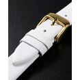 thumbnail image 4 of Uxcell Genuine Leather Band Smooth Flat Leather Watch Strap for Men and Women White/Golden Tone 20mm, 4 of 7