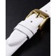 thumbnail image 4 of Correa de Cuero Uxcell, Correa de Reloj de Cuero Lisa y Plana para Hombres y Mujeres, Blanco, Tono Dorado, 22mm, 4 of 7