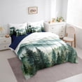 thumbnail image 3 of Manfei Green Wild Pine 7 Pieces Bedding Comforter Set,Natural Theme Full Bedding Set,Tropical Botanical Fitted Sheet Flat Sheet For Men Women,Microfiber Bedroom Decor Reversible, 3 of 8