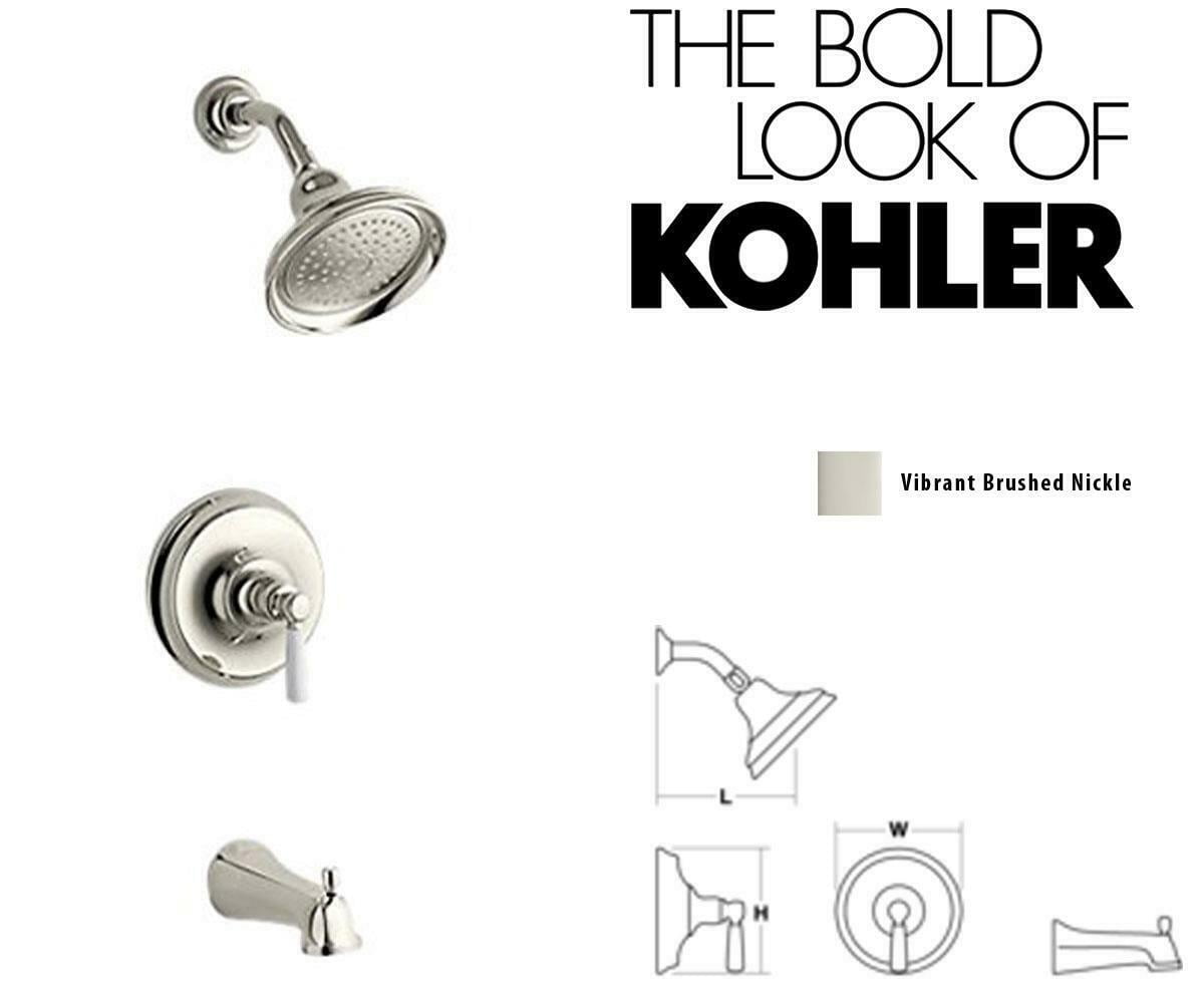 Kohler TS10582-4P-BN Rite-Temp Bath-Shower Trim W Lever Handle & Slip ...