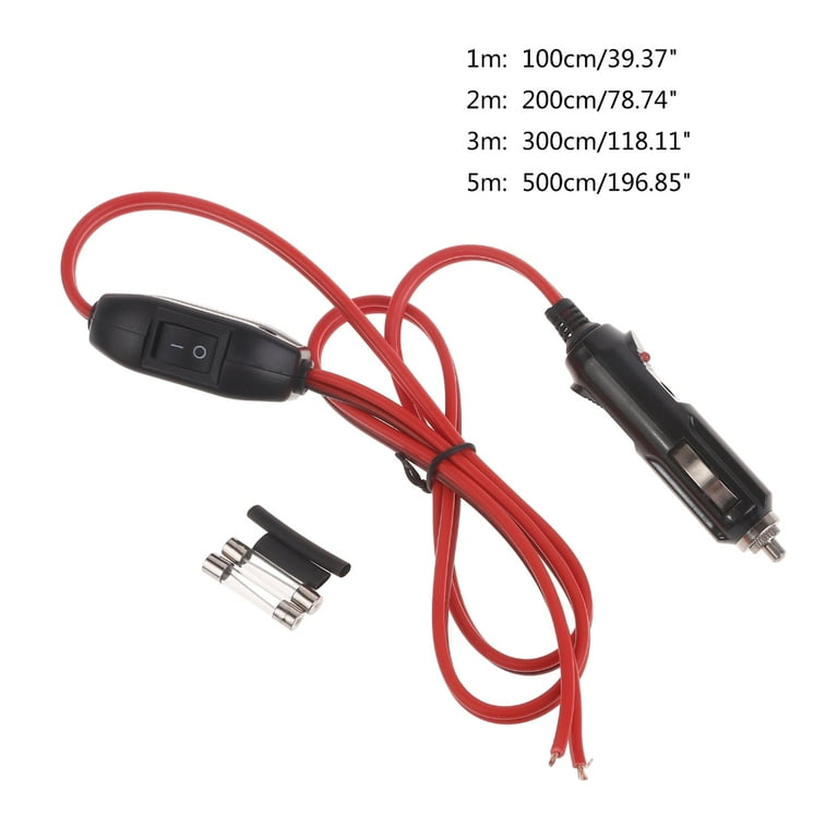 Cigarette Lighter Male Plug with On/Off Suitable for Car Chargers, LED  Lights, Fans Vacuums Supports up to 360W