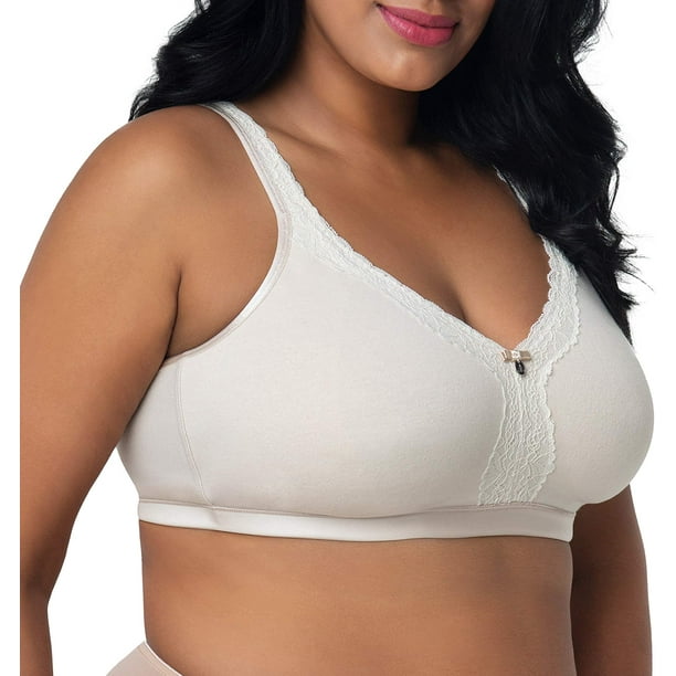 Curvy Couture Plus Cotton Luxe Unlined Wire Free Bra Natural 42g
