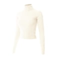 thumbnail image 3 of MixMatchy Women's Long Sleeve Turtle Neck Fitted Crop Ribbed Knit Sweater, 3 of 7