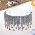 thumbnail image 1 of Gafas de sol BLESIY Gafas de terre de cristal con borla de moda para mujer Azul, 1 of 7