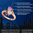 thumbnail image 2 of Gem Stone King 18K Rose Gold Plated Silver Pink Moissanite White Moissanite and Black Diamond Ring for Women (1.63 Cttw, Heart Shape 6MM, Gemstone Birthstone, Size 7), 2 of 6