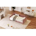 thumbnail image 4 of Twin Size Upholstered Daybed With 4 Support Legs, Pink Comfortable Sofa Bed For Small Spaces, Guest Room, And Apartment Living, 4 of 9
