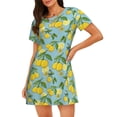 thumbnail image 1 of Fotbe Lemon (3) Bata de Dormir para Mujer con Estampado, Camisón de Algodón de Manga Corta, Ropa de Dormir Casual, 1 of 6