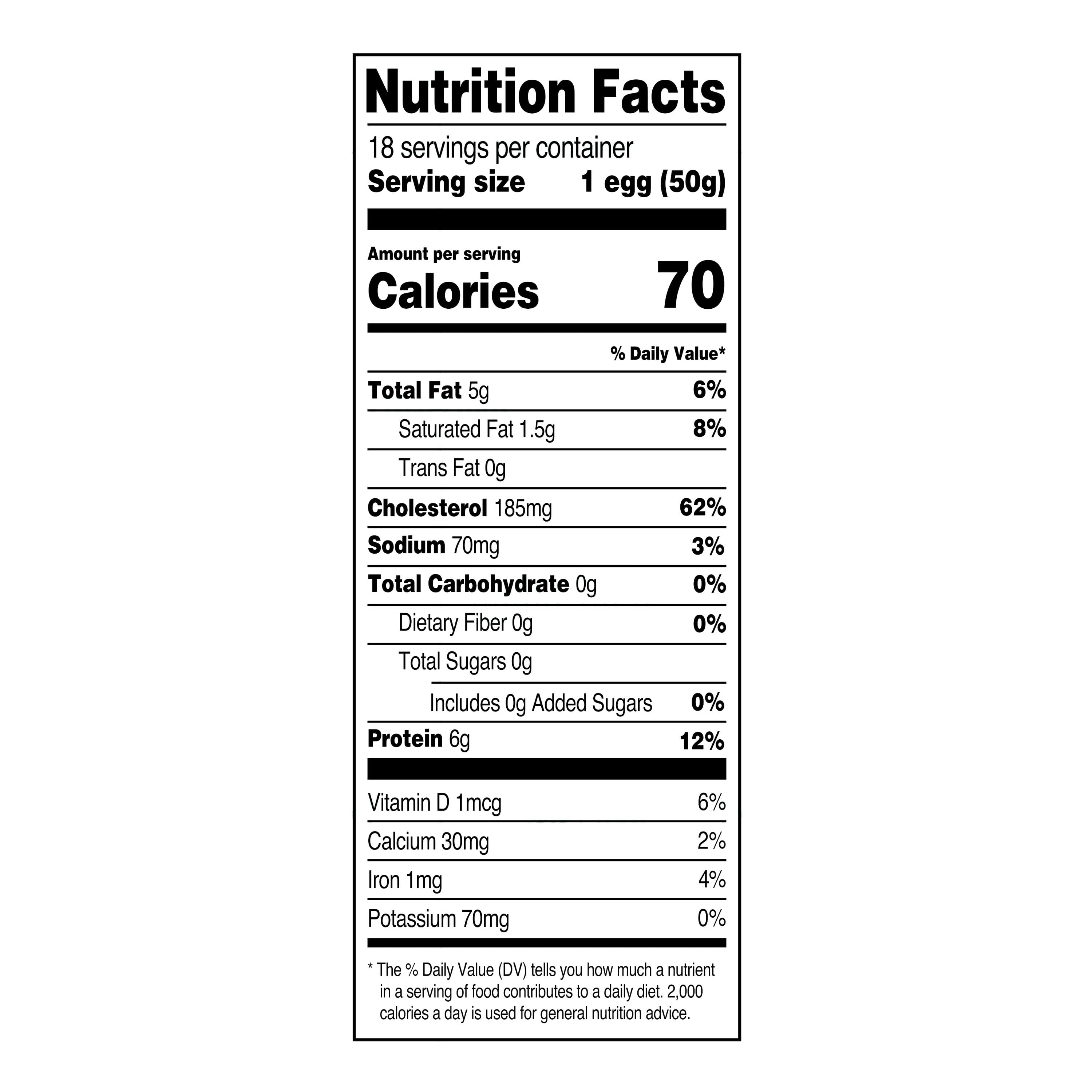 Great Value Cage-Free Large White Eggs, 36 Count