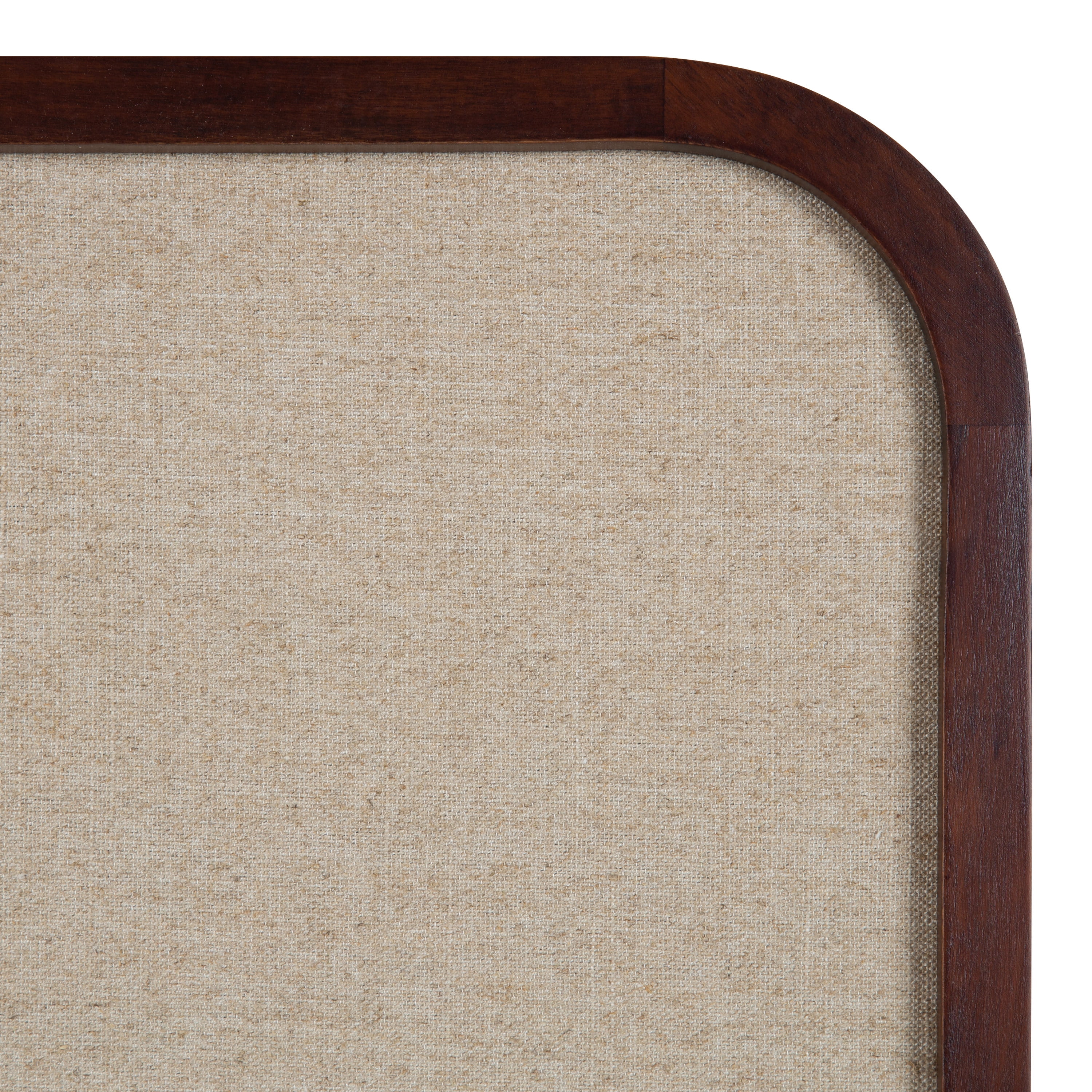 Kate and Laurel Hutton Transitional Pinboard, 20 x 30, Walnut Brown, Radius Rectangle Wall Organizer with Fabric Pinning Surface