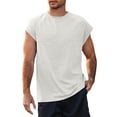 thumbnail image 5 of Blekii Men's Muscle Tank Top Workout Gym Athletic T Shirt Casual Cap Sleeve Summer Top White Xl, 5 of 10