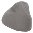 thumbnail image 2 of Fishing Papa Design Embroidered 8 Inch Knitted Short Beanie - Grey OSFM, 2 of 5