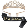 thumbnail image 2 of Yoyauz 18th Birthday Crown & Belt Glitter Satin Belt & Crystal Rhinestone Crown for Happy 18th Birthday Party Supplies Decorating 18th Birthday Party Accessories, 2 of 5
