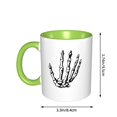 thumbnail image 3 of Taza de café y té con forma de mano de esqueleto y calavera: tazas de café de cerámica para mujeres y hombres, 3 of 5