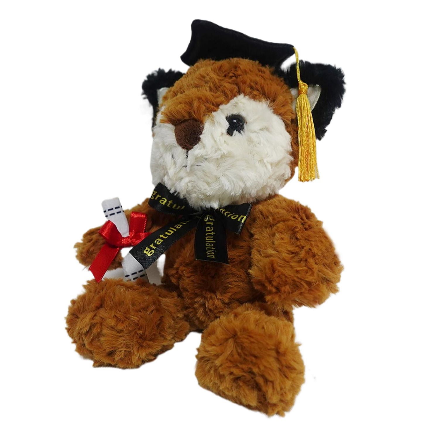 Way to Celebrate Small Curly Plush Fox Brown, 9inch