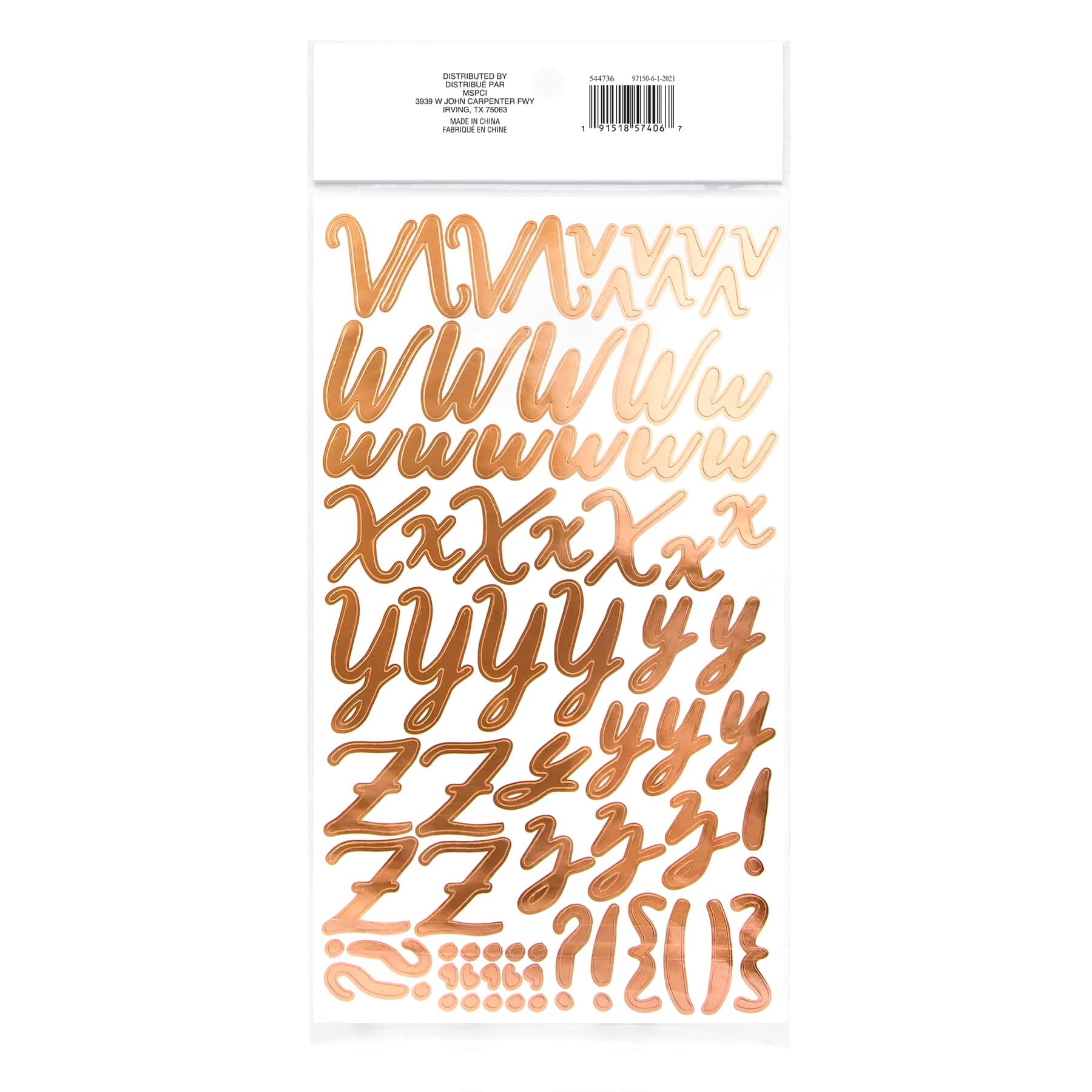 Recollections Rose Gold Handwritten Alphabet Stickers, 12 Packs: 235 ct. (2,820 total)