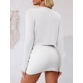 thumbnail image 4 of Jersey tipo cárdigan Shrug Bolero OmicGot White para mujer, 4 of 6