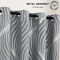 thumbnail image 6 of Alishomtll Grey Blackout Curtains for Living Room ,Modern Metallic Silver Wave Pattern Bedroom Thermal Insulated Drapes ,2 Panel Set,52"x84", 6 of 11
