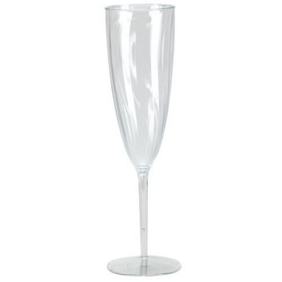 Lillian Dinnerware, Plastic Champagne Flute, Clear, 6 Oz, 8 Ct