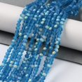 thumbnail image 2 of Imitation Jade Glass Beads Strands Half AB Color Plated Faceted Frosted Rondelle Steel Blue 2.9~3.3x2mm Hole: 0.7mm about 145~150pcs/strand 34~35cm, 2 of 5