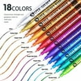 thumbnail image 5 of Metallic Paint Markers, 18 Extra Fine Tip Colors, Ideal for Rock Painting, Black Paper, Scrapbooking, Glass, Wood, Fabric, Card Making, Graduation, and Festival Crafts, 5 of 22