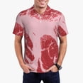 thumbnail image 1 of Fotbe Striped Meat Camiseta Polo de Golf para Hombre con Estampado – Camisa Deportiva Transpirable con Cuello Abotonado-Medium, 1 of 6