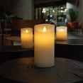thumbnail image 3 of Restaurantware-3 x 6 Inch Flameless Pillar Candle, 1 Programable LED Pillar Candle - Dancing Flame, for Home, Weddings, and Parties, White Real Wax Battery Pillar Candle, Remote Sold Separately,, 3 of 8