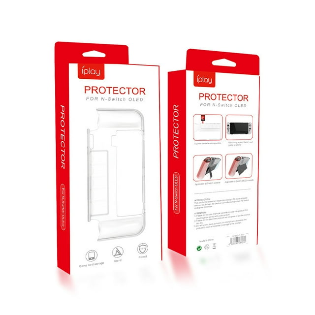 Switch OLED Protective Case with Grip & Game Card Storage - TPU Soft Shell Cover for Nintendo Switch OLED, Anti-Slip Ergonomic Handle, 6 Game Slots | Switch OLED Accessories