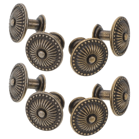 BESTYASH Antique Bronze Solid Alloy Round Drawer Pull Handles Vintage Style Knobs for Furniture Cabinets