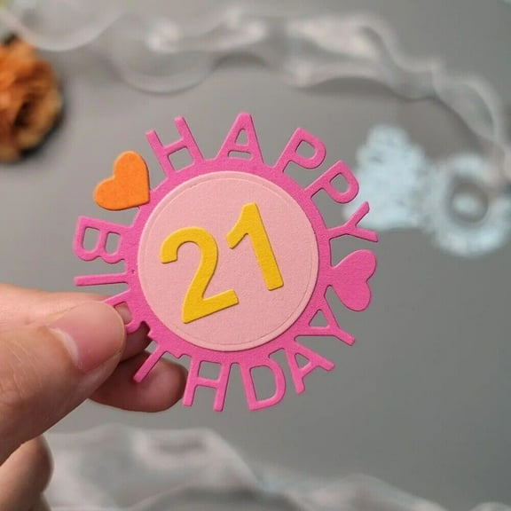 Die Cuts for Card Making, Ouginx Happy Birthday Numbers Metal Cutting Dies DIY Die Cutters Die Stencils for Scrapbooking, Embossing & More