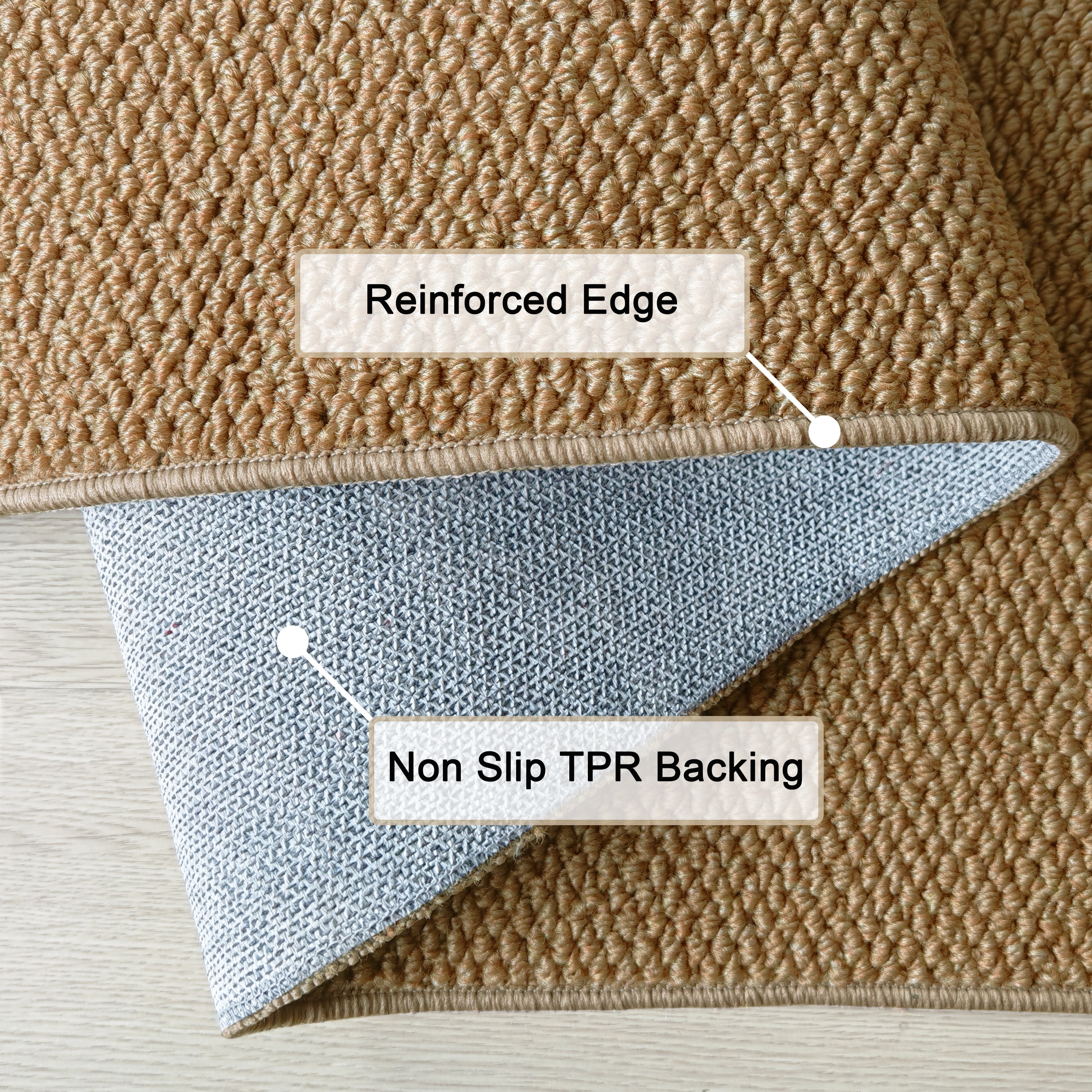 Artnice 3x5 Washable Area Rugs for Living Room, Faux Jute Rug Farmhouse Washable Rug, Non Slip Floor Carpet Mats for Kitchen, Entryway, Home Décor, Brown