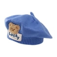 thumbnail image 1 of LUVCLS Boina para niños, gorro de lana de punto con forma de osito de peluche para otoño e invierno;, 1 of 7