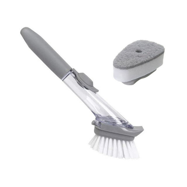 TopLLC Dish Brush Automatic Add Detergent Cleaning Brush,Sink Brush for Dish Kitchen Dish Brush Automatically Liquid Adding
