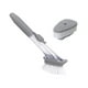 thumbnail image 2 of Cepillo automático dispensador de jabón para platos con 3 cabezas reemplazables - Cepillo de plástico gris para fregadero de cocina para ollas, sartenes y utensilios, 2 of 9