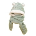 thumbnail image 3 of Gorro de invierno para niños con bufanda, gorros de animales de felpa, gorro multifuncional 3 en 1, bufanda Rana perfke Gorro de peluche, 3 of 7