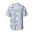 thumbnail image 2 of Xecao offers the Rabbit Is Eating Carrots for Men's Casual Short-sleeved Shirt, a button-up collared shirt with a pocket, perfect for beach vacations and yacht travel in the Small size., 2 of 7