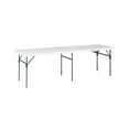 Mainstays White 8 Foot Folding Plastic Table, Easy Fold, Heavyduty