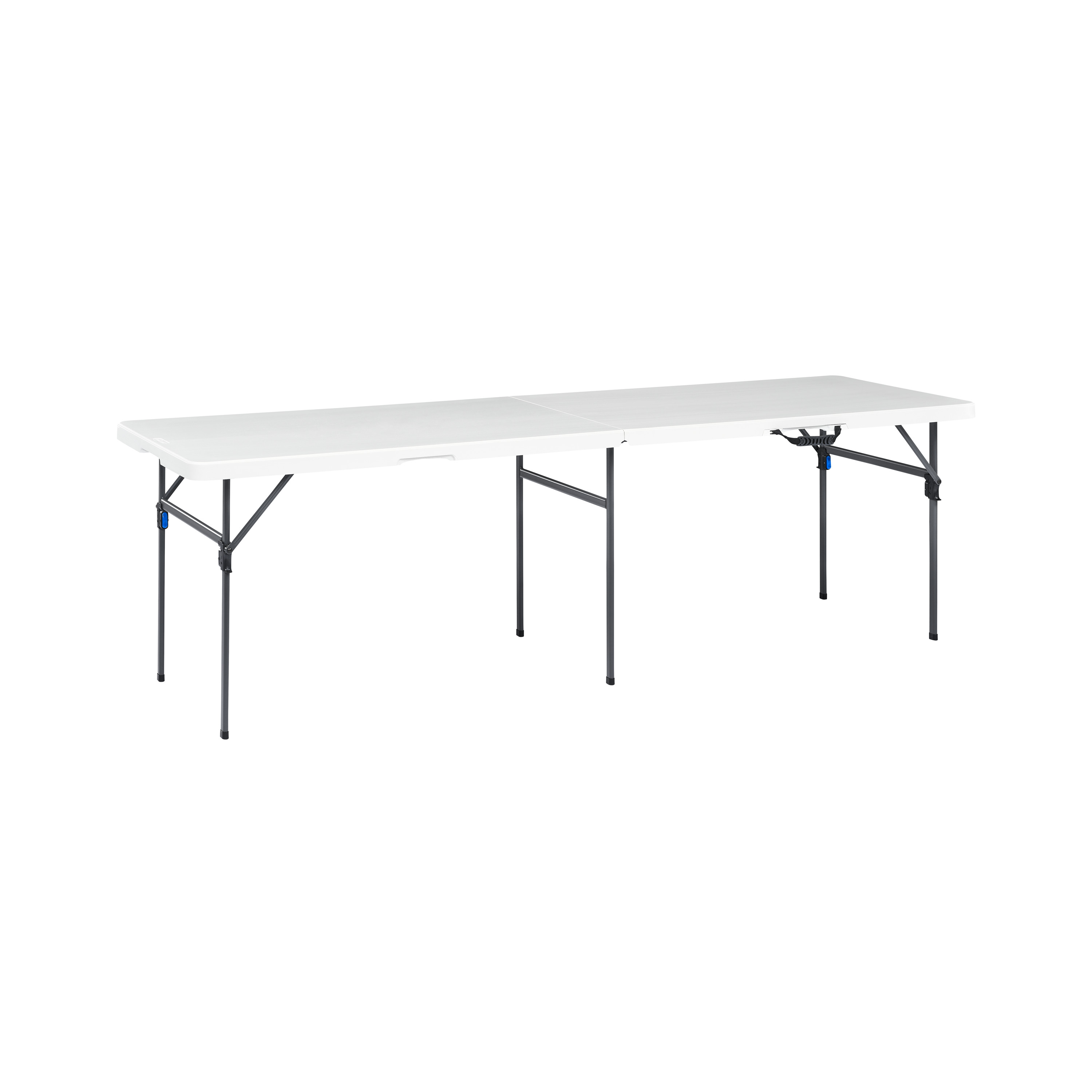 Mainstays 8 ft Fold-in-Half Folding Table, White photo 2