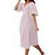 thumbnail image 1 of Gibobby Vestido de gasa de verano para mujer Primavera y verano Nuevas mujeres europeas y Temperamento Color Sexy Slit Puff Sleeve Tie Dress(Morado,XL), 1 of 4