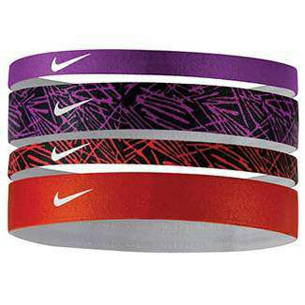 Nike Printed Headbands Purple/Black 4 Pack / One Size