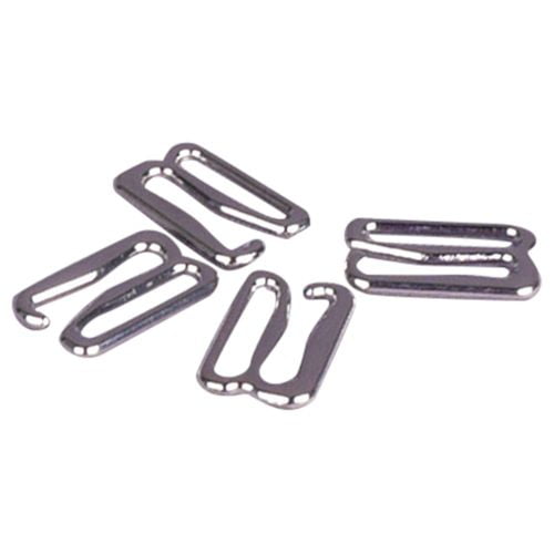 Porcelynne Silver Metal Alloy Replacement Bra Strap Slide Hook - 1/2  (13mm) Opening - 20 (20 Pieces) 