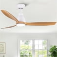 thumbnail image 3 of CRO Decor 52 In.Intergrated LED Ceiling Fan with Antique Brown Wood Graiin Blade, 3 of 13
